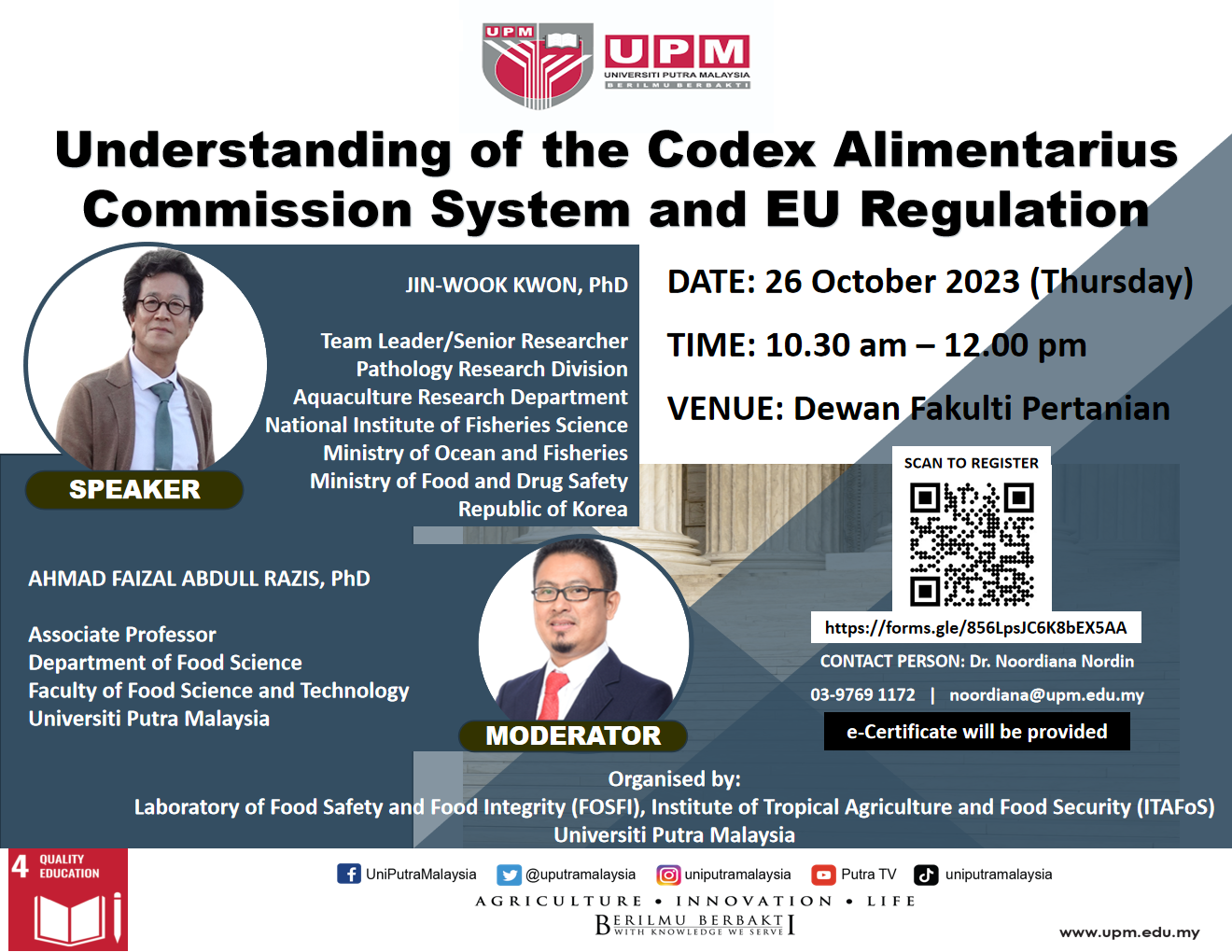Seminar Siri 1/2023: â€œUnderstanding of the Codex Alimentarius Commission System and EU Regulationâ€  